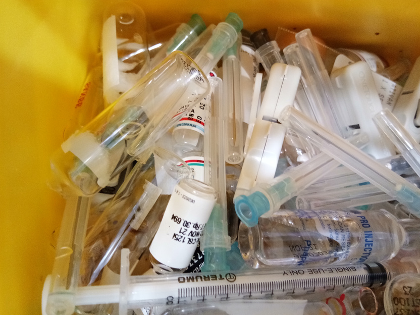 Medical waste in a hospital